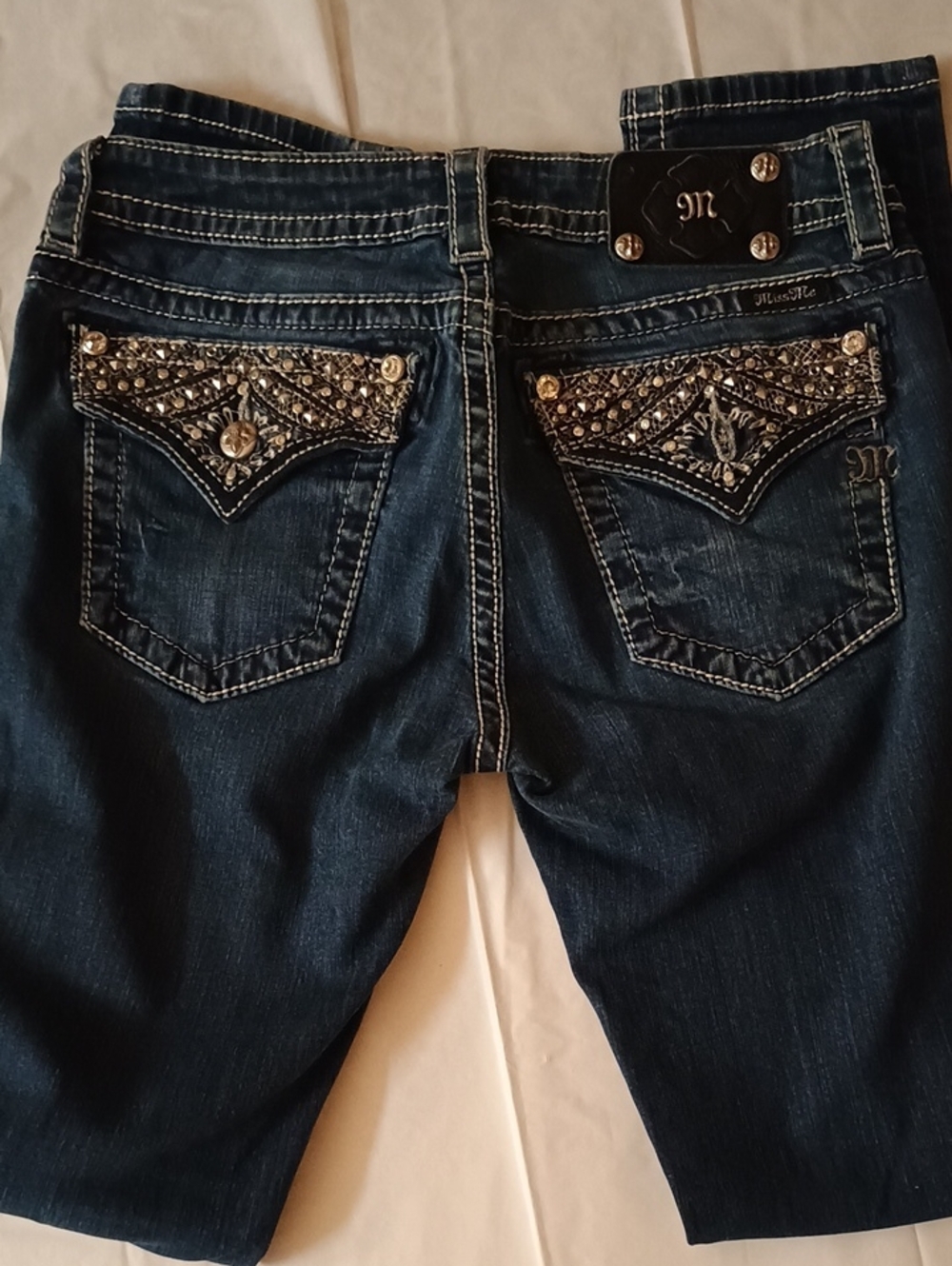 Miss Me Indigo Embellished Back Pocket Bootcut Jeans